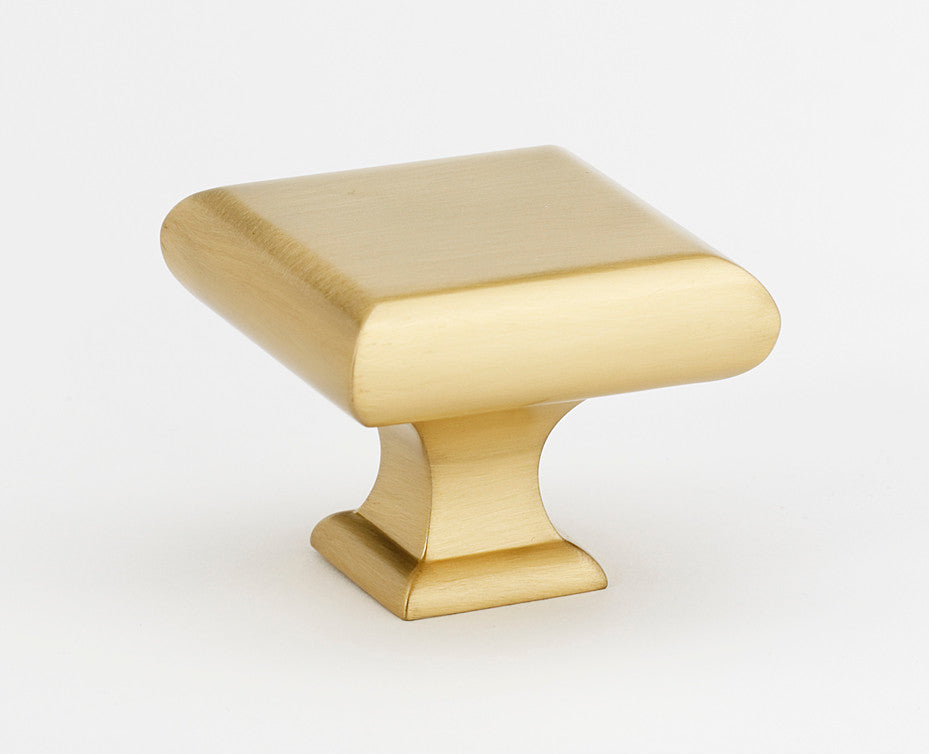 Alno A310-45-SB: 1-3/4" cc Manhattan Square Cabinet Knob - Satin Brass