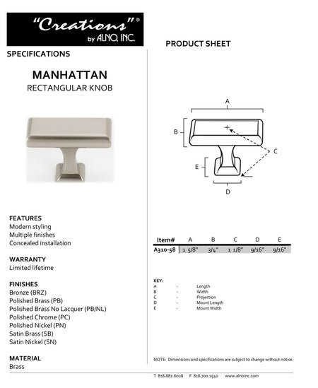 Specificaton Sheet