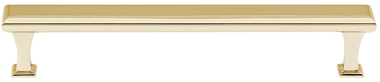 Alno A310-6-PB/NL: 6" cc Manhattan Cabinet Pull - Unlacquered Brass
