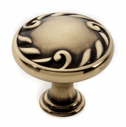 Alno A3650-14-PA: 1-1/4" Ornate Cabinet Knob - Polished Antique