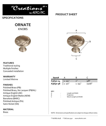 Specificaton Sheet