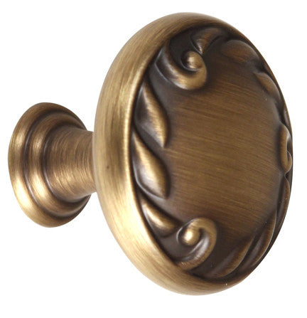 Alno A3650-38-AEM: 1-1/2" Ornate Cabinet Knob - Antique English Matte