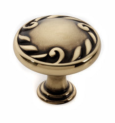 Alno A3650-38-PA: 1-1/2" Ornate Cabinet Knob - Polished Antique