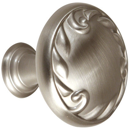 Alno A3650-38-SN: 1-1/2" Ornate Cabinet Knob - Satin Nickel