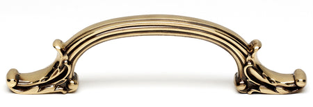 Alno A3650-PA: 4-3/4" cc Ornate Cabinet Pull - Polished Antique