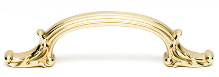 Alno A3650-PB/NL: 4-3/4" cc Ornate Cabinet Pull - Unlacquered Brass
