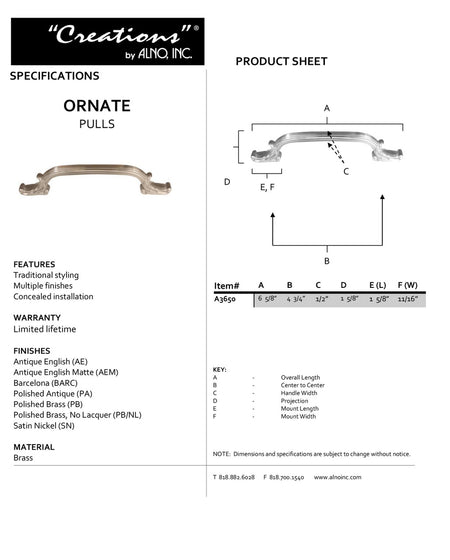 Specificaton Sheet