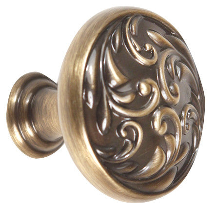 Alno A3651-14-AE: 1-1/4" Ornate Cabinet Knob - Antique English