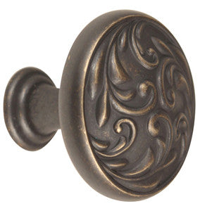 Alno A3651-14-BARC: 1-1/4" Ornate Cabinet Knob - Barcelona