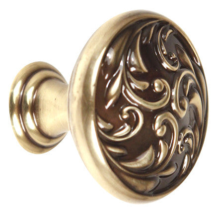 Alno A3651-14-PA: 1-1/4" Ornate Cabinet Knob - Polished Antique