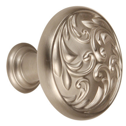 Alno A3651-14-SN: 1-1/4" Ornate Cabinet Knob - Satin Nickel