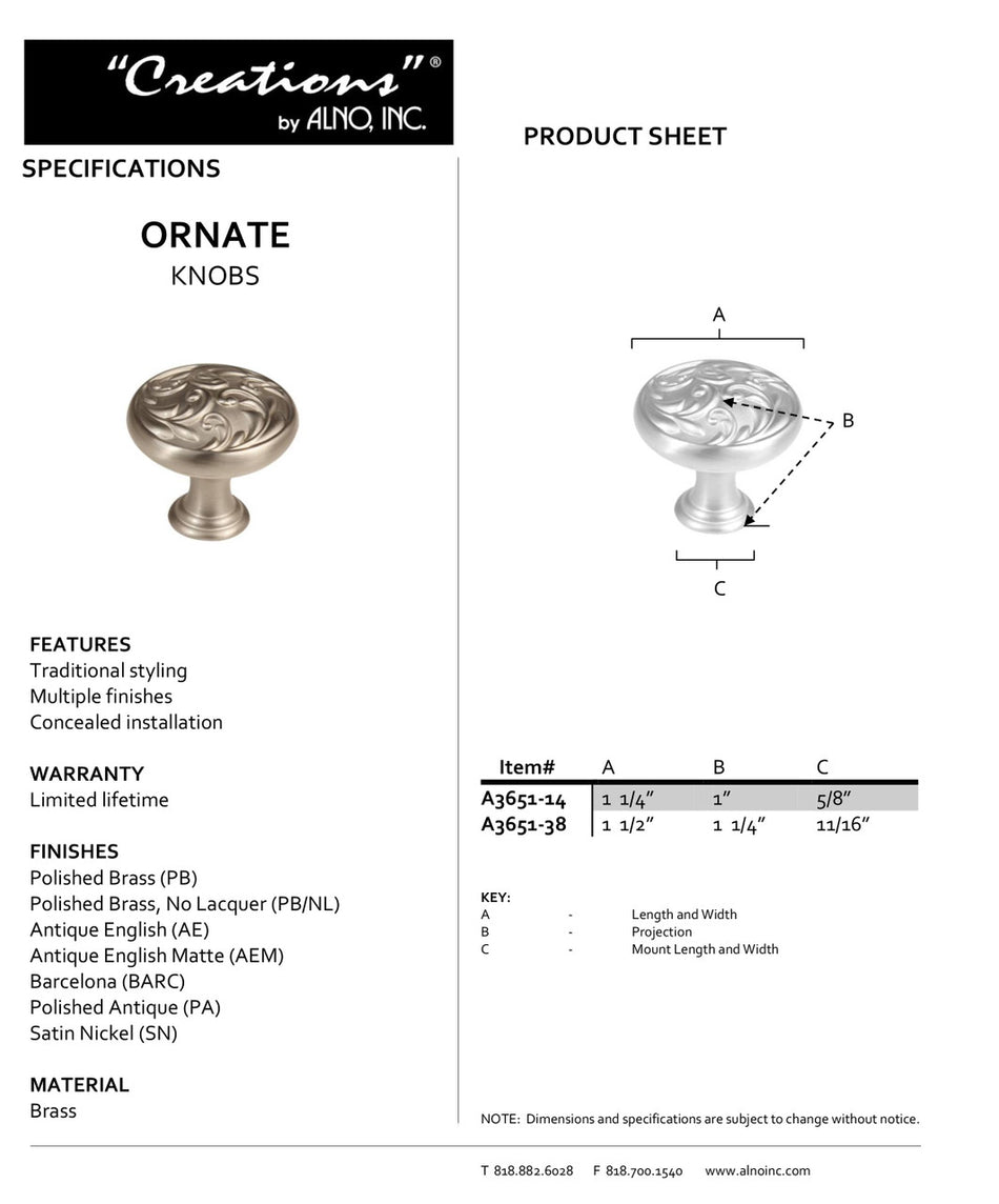 Specificaton Sheet