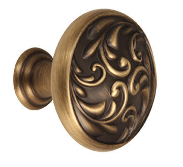 Alno A3651-38-AEM: 1-1/2" Ornate Cabinet Knob - Antique English Matte