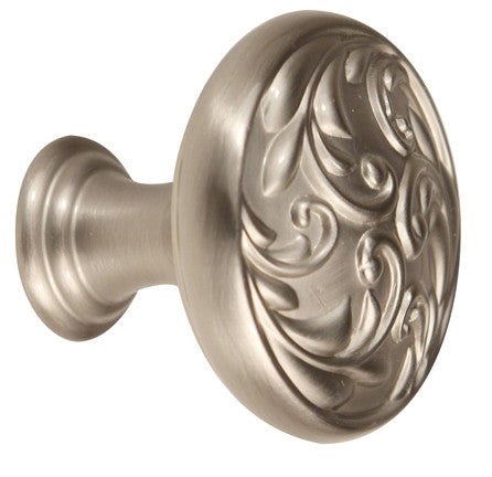 Alno A3651-38-SN: 1-1/2" Ornate Cabinet Knob - Satin Nickel