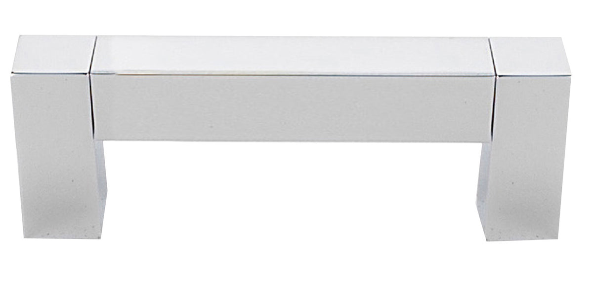 Alno A420-3-PB/NL: 3" cc Block Cabinet Pull - Unlacquered Brass