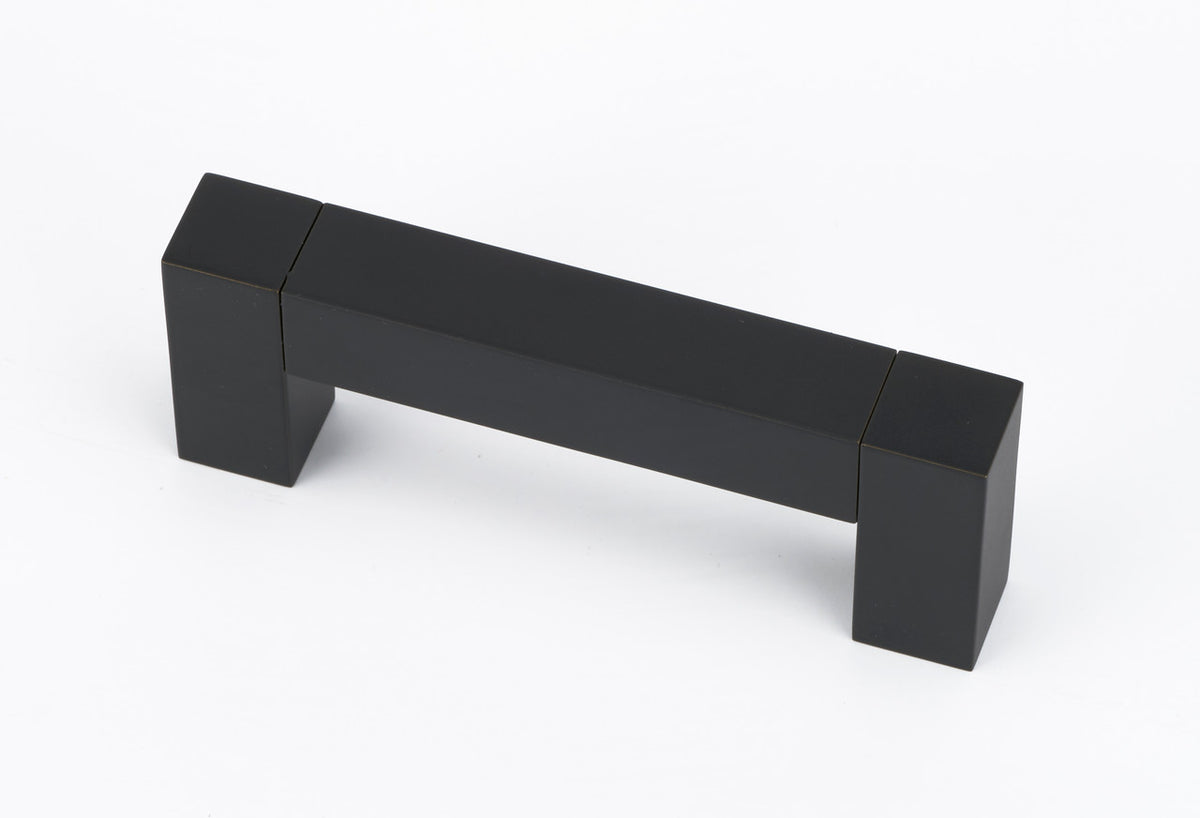 Alno A420-35-MB: 3-1/2" cc Block Cabinet Pull - Matte Black