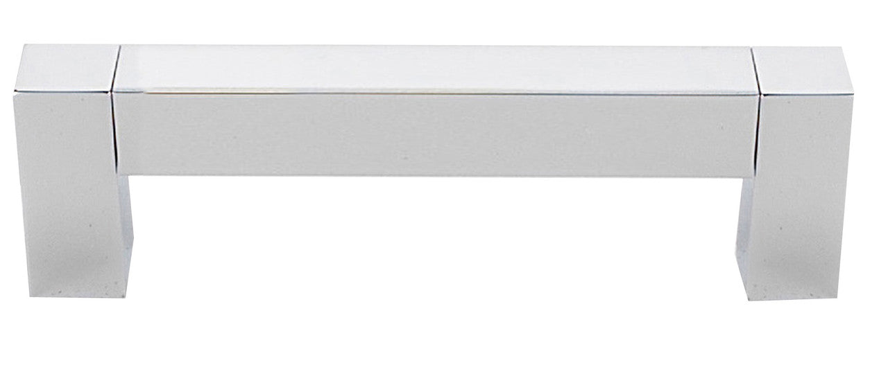 Alno A420-35-PB/NL: 3-1/2" cc Block Cabinet Pull - Unlacquered Brass