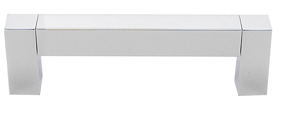 Alno A420-35-PB/NL: 3-1/2" cc Block Cabinet Pull - Unlacquered Brass