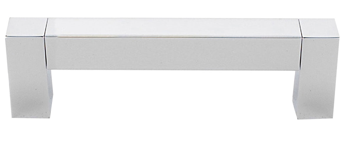 Alno A420-35-PB/NL: 3-1/2" cc Block Cabinet Pull - Unlacquered Brass