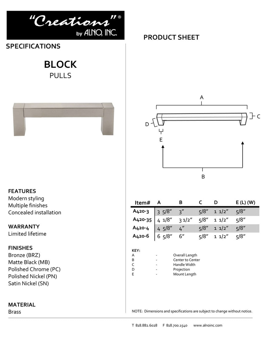 Specificaton Sheet