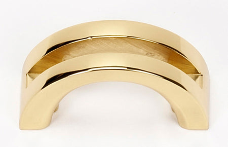 Alno A421-PB/NL: 1-1/2" Slit Top Cabinet Pull - Unlacquered Brass