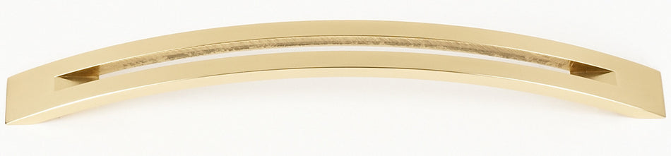 Alno A422-8-PB/NL: 8" cc Slit Top Cabinet Pull - Unlacquered Brass