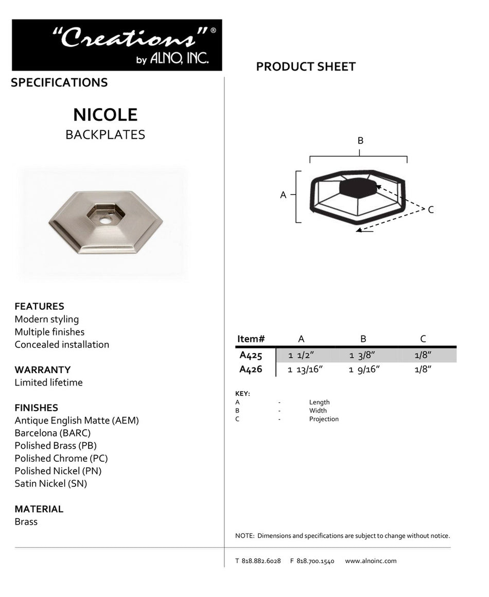 Specificaton Sheet