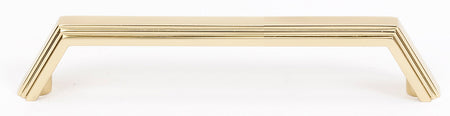 Alno A427-35-PB/NL: 3-1/2" cc Nicole Cabinet Pull - Unlacquered Brass