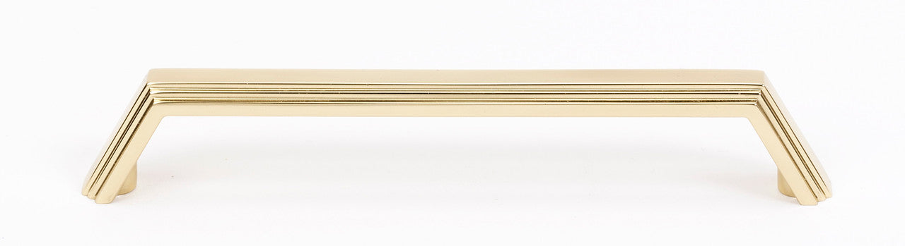 Alno A427-6-PB/NL: 6" cc Nicole Cabinet Pull - Unlacquered Brass