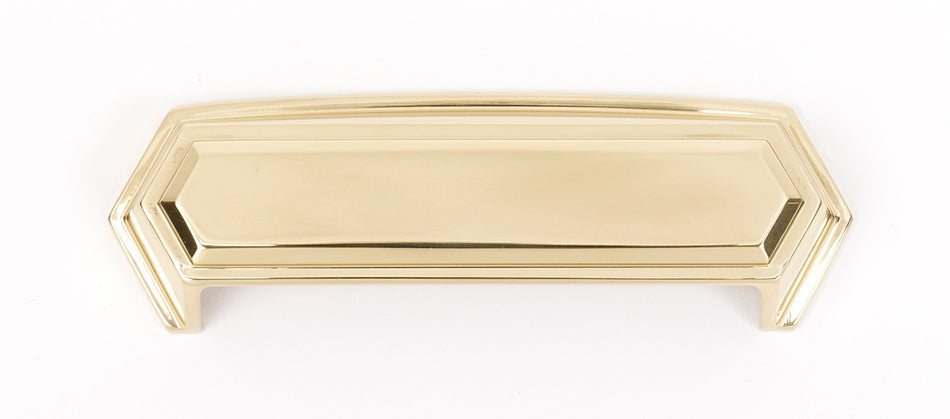 Alno A429-PB/NL: 4" cc Nicole Cup Cabinet Pull - Unlacquered Brass