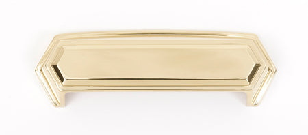 Alno A429-PB/NL: 4" cc Nicole Cup Cabinet Pull - Unlacquered Brass