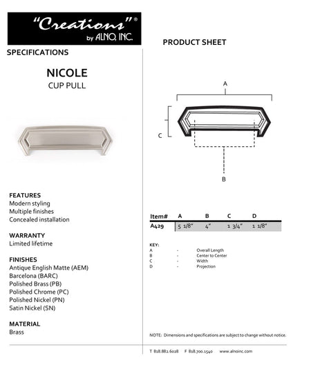 Specificaton Sheet