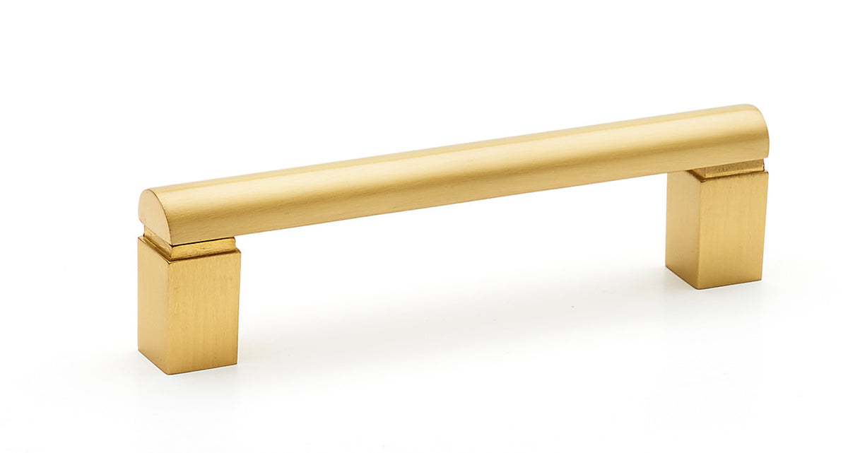 Alno A430-35-SB: 3-1/2" cc Vogue Cabinet Pull - Satin Brass