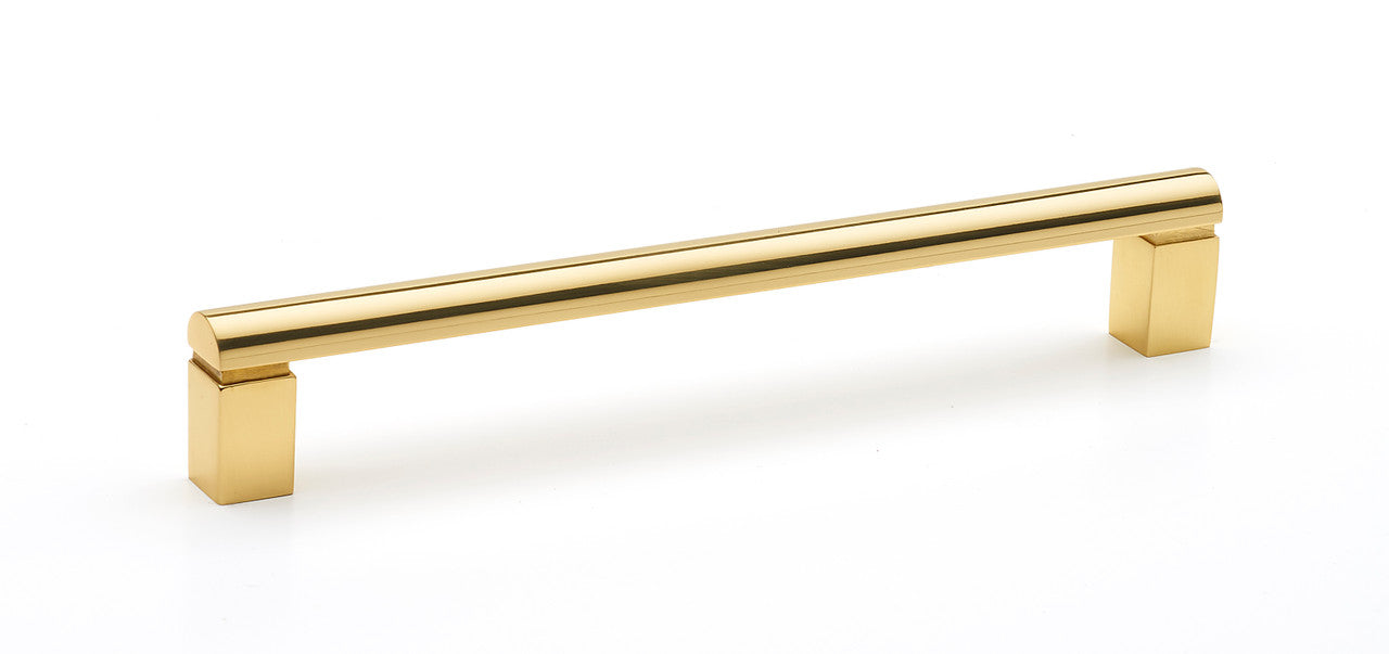 Alno A430-6-PB/NL: 6" cc Vogue Cabinet Pull - Unlacquered Brass