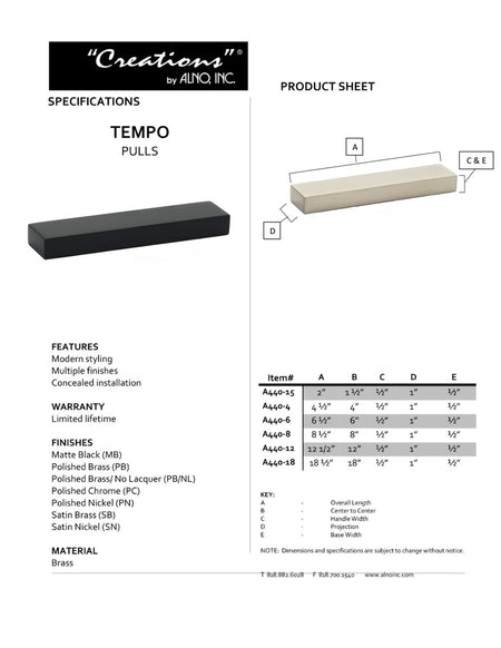 Specificaton Sheet