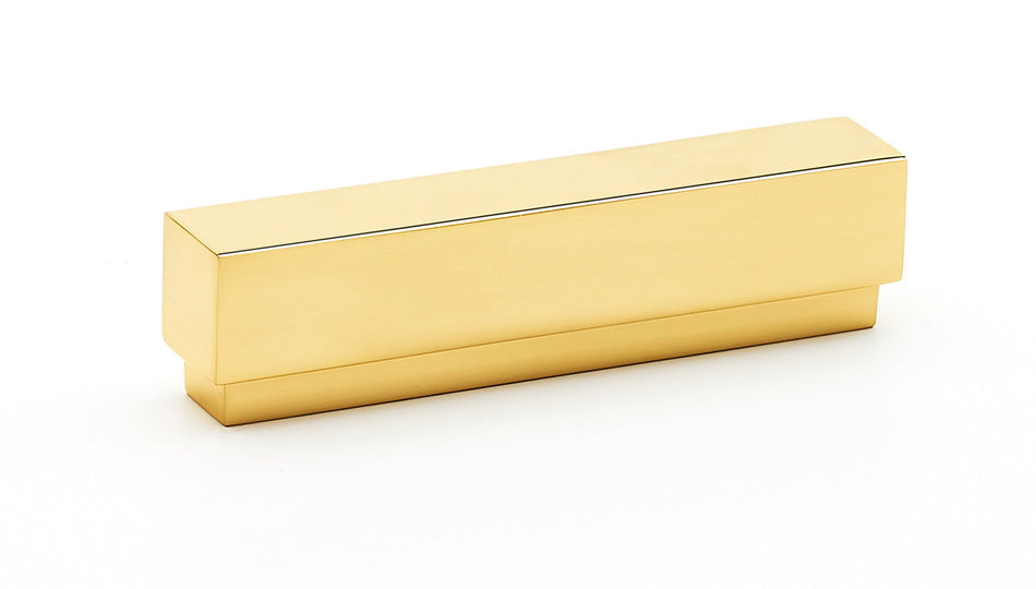 Alno A460-35-PB/NL: 3-1/2" cc Simplicity Cabinet Pull - Unlacquered Brass
