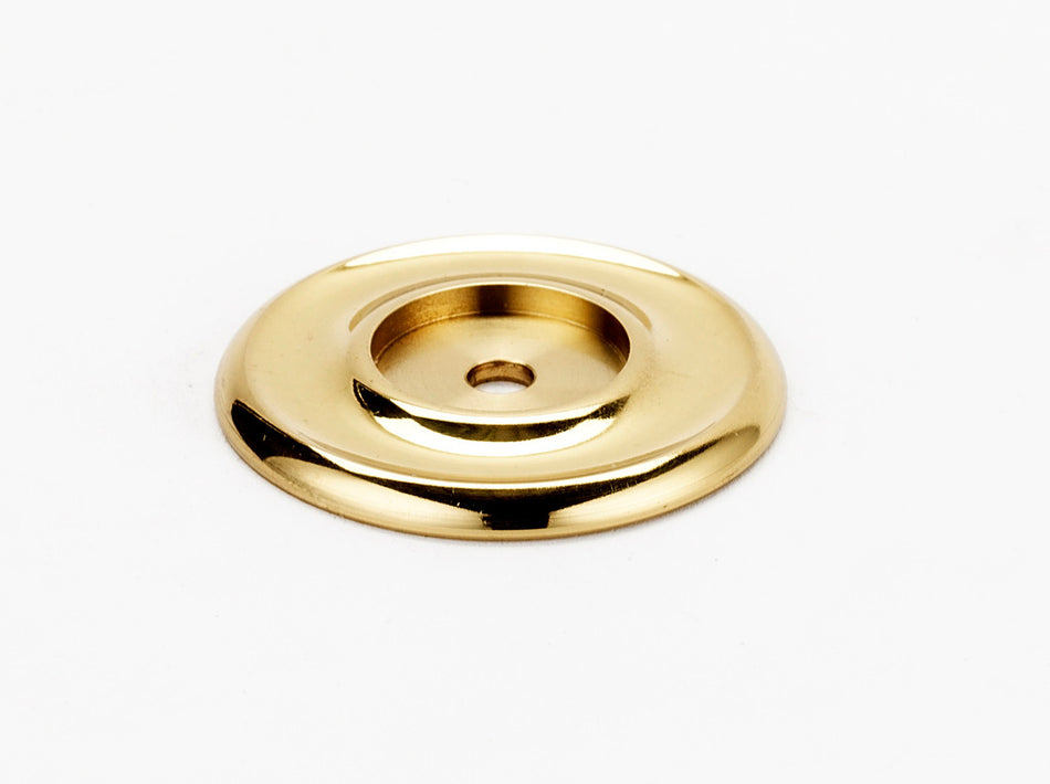 Alno A615-14-PB: 1-1/4" Traditional Round Backplate - Polished Brass