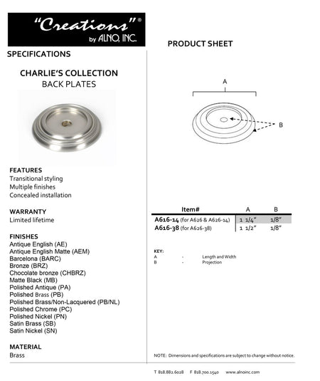 Specificaton Sheet