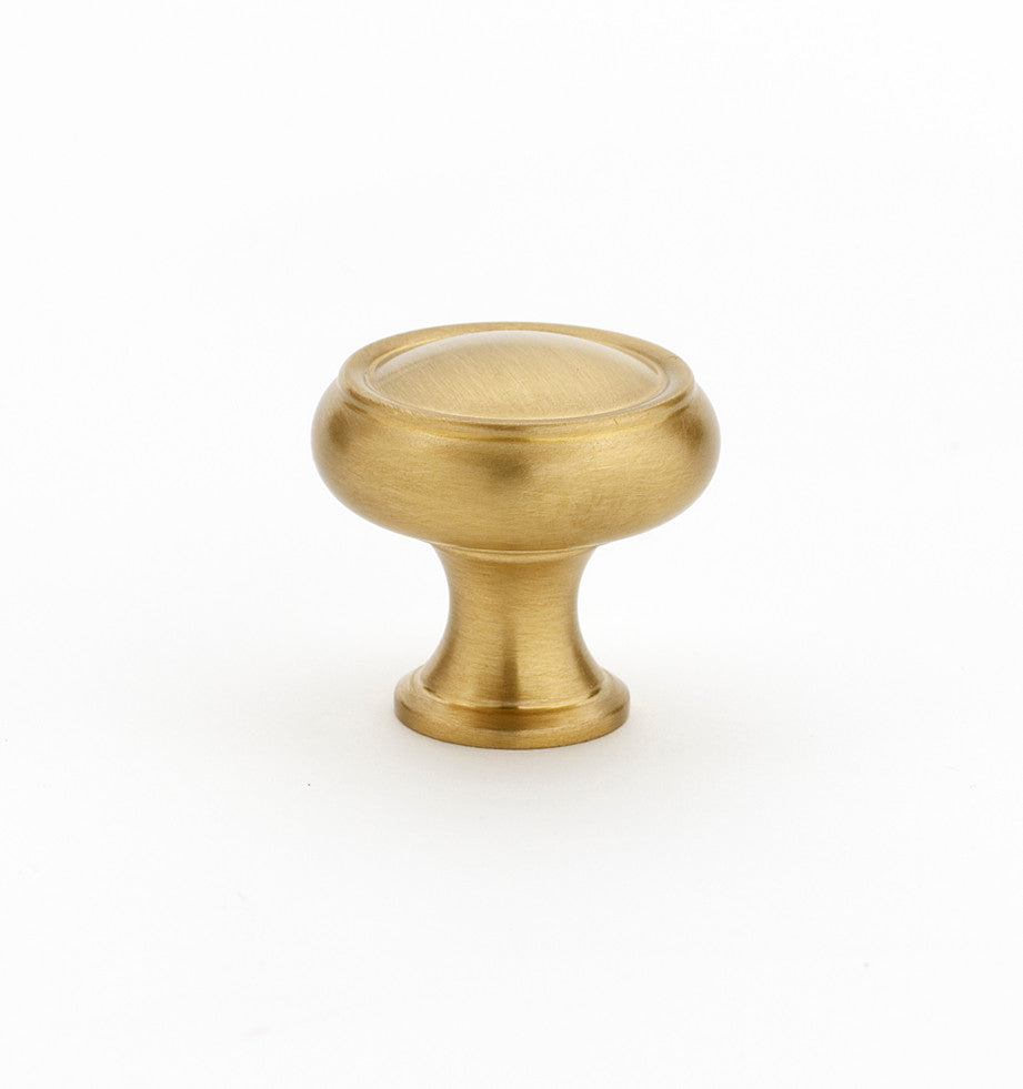 Alno A626-14-SB: 1-1/4" Charlie's Collection Cabinet Knob - Satin Brass