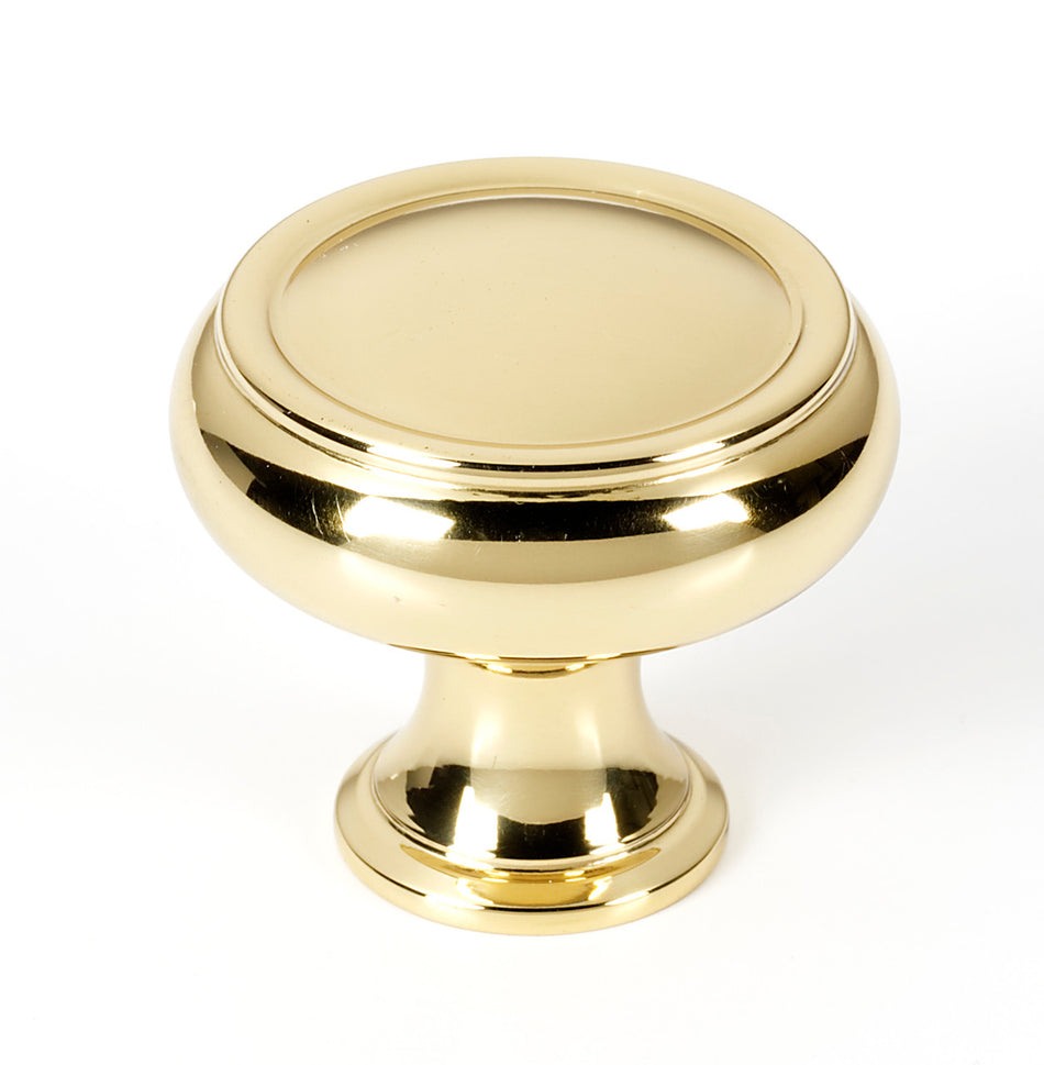 Alno A626-38-PB: 1-1/2" Charlie's Collection Cabinet Knob - Polished Brass