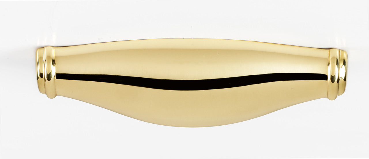 Alno A626-4-PB/NL: 4" cc Charlie's Collection Cup Cabinet Pull - Unlacquered Brass