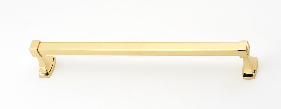 Alno A6520-18-PB/NL: 18" cc Cube Towel Bar - Unlacquered Brass