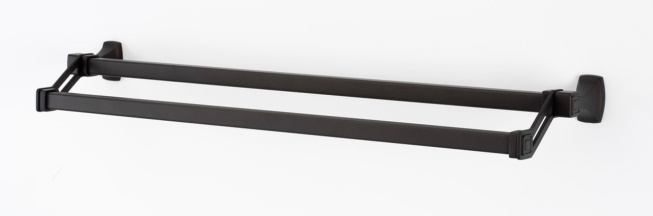 Alno A6525-25-CHBRZ: 25" cc Cube Double Towel Bar - Chocolate Bronze