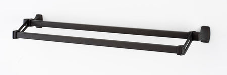 Alno A6525-25-CHBRZ: 25" cc Cube Double Towel Bar - Chocolate Bronze