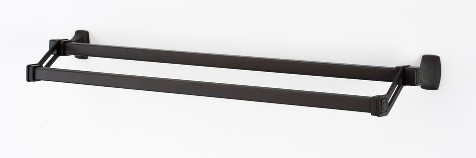 Alno A6525-25-CHBRZ: 25" cc Cube Double Towel Bar - Chocolate Bronze