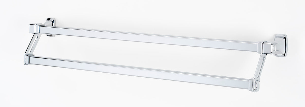 Alno A6525-25-PC: 25" cc Cube Double Towel Bar - Polished Chrome