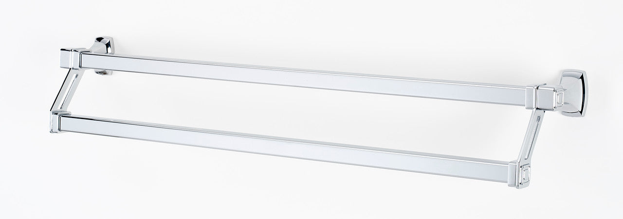Alno A6525-25-PC: 25" cc Cube Double Towel Bar - Polished Chrome