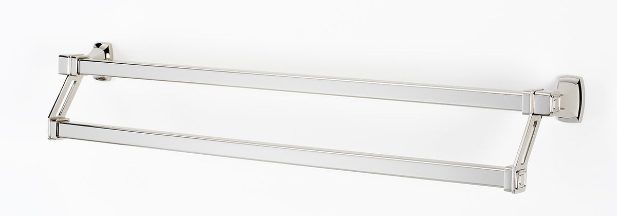 Alno A6525-25-PN: 25" cc Cube Double Towel Bar - Polished Nickel