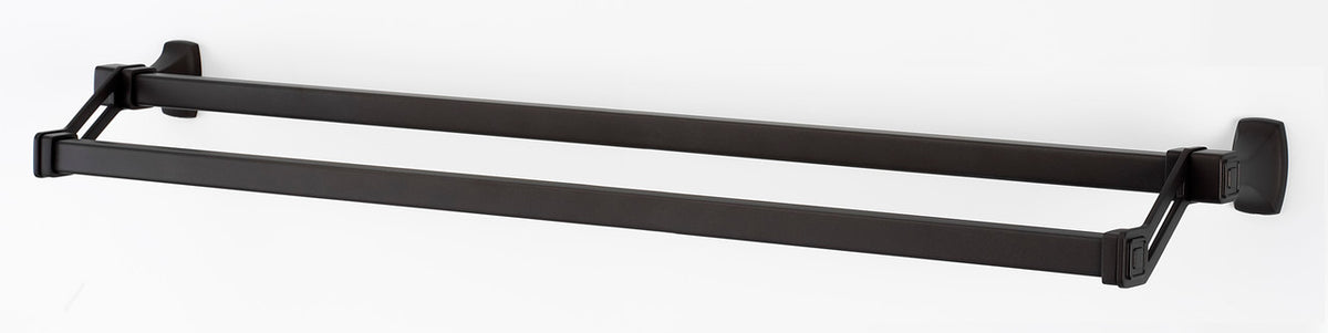 Alno A6525-31-CHBRZ: 31" cc Cube Double Towel Bar - Chocolate Bronze