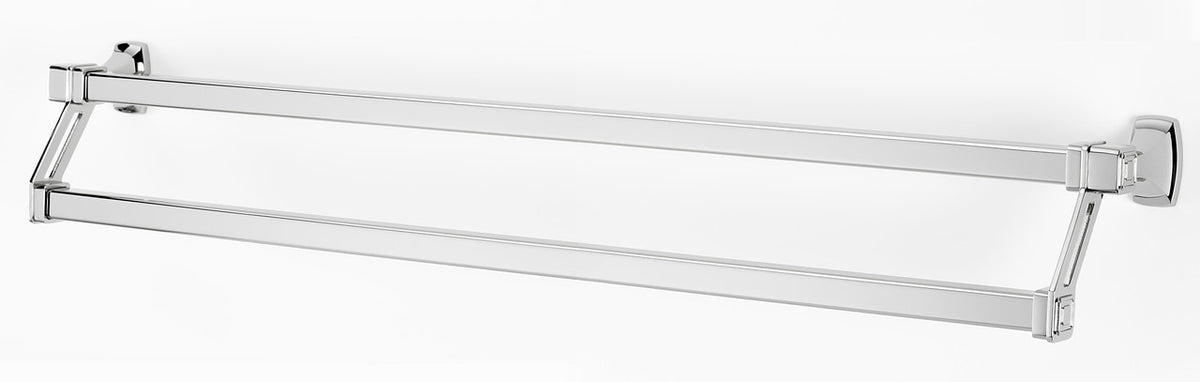 Alno A6525-31-PC: 31" cc Cube Double Towel Bar - Polished Chrome